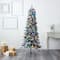 5ft. Pre-Lit Flocked British Columbia Mountain Fir Artificial Christmas Tree, Multicolor LED Lights